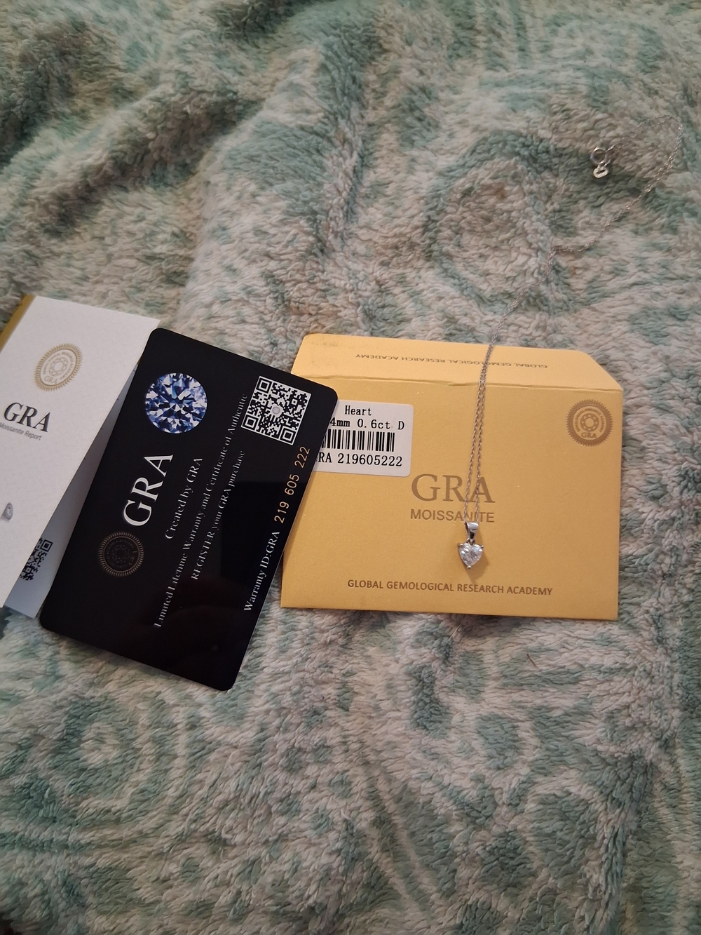GRA Certified Heart Moissanite Necklace in Silver